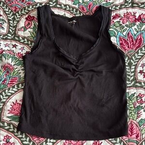 pointelle lace tank top